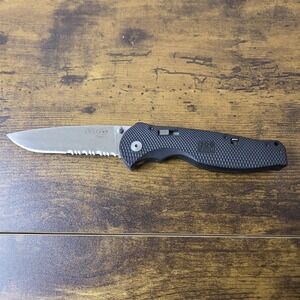 SOG Flash II Folding Knife Partially Serrated Clip Point Blade SAT Assisted.